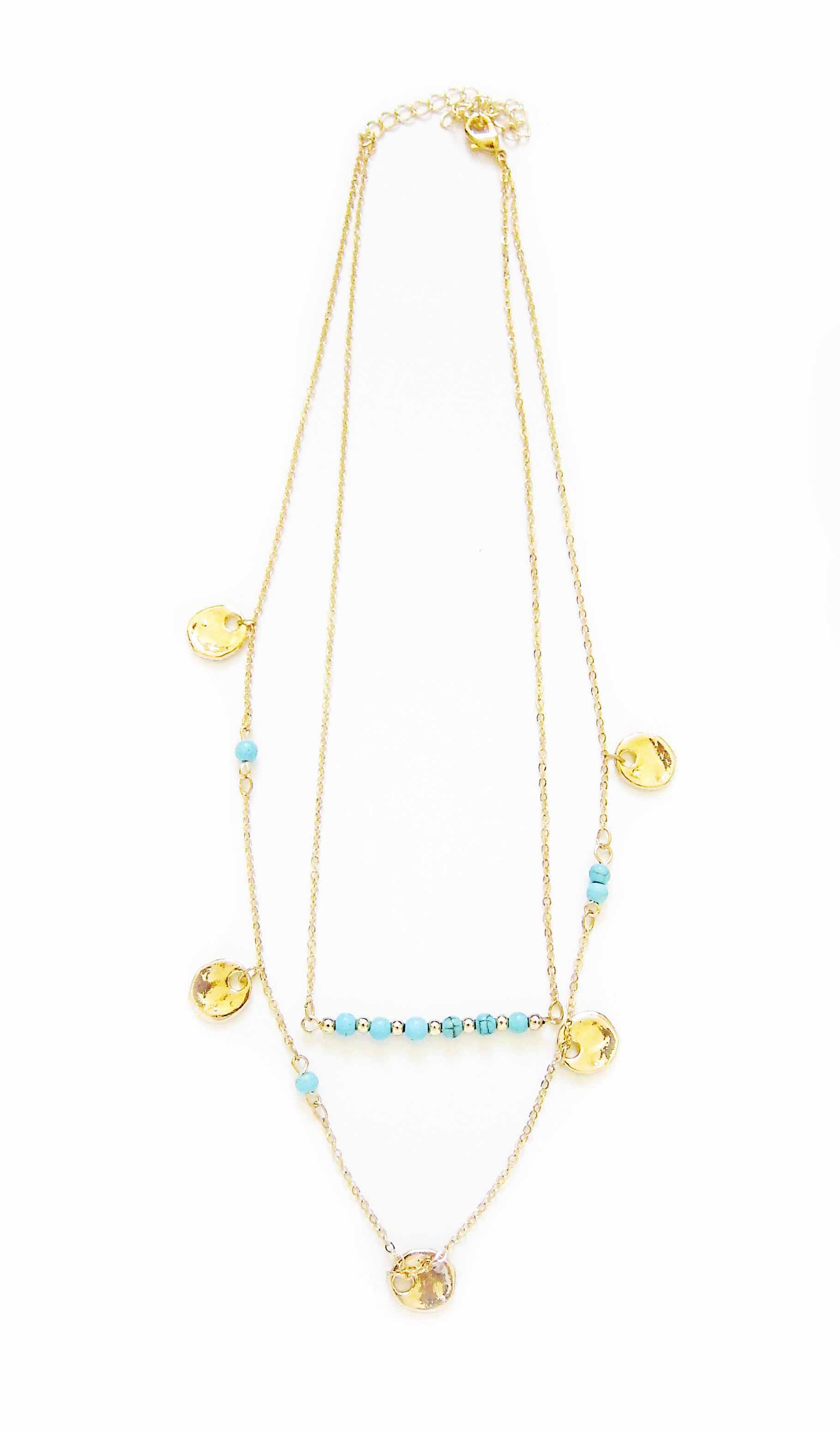 Cate & Chloe Selena Divine Layered Turquoise Necklace