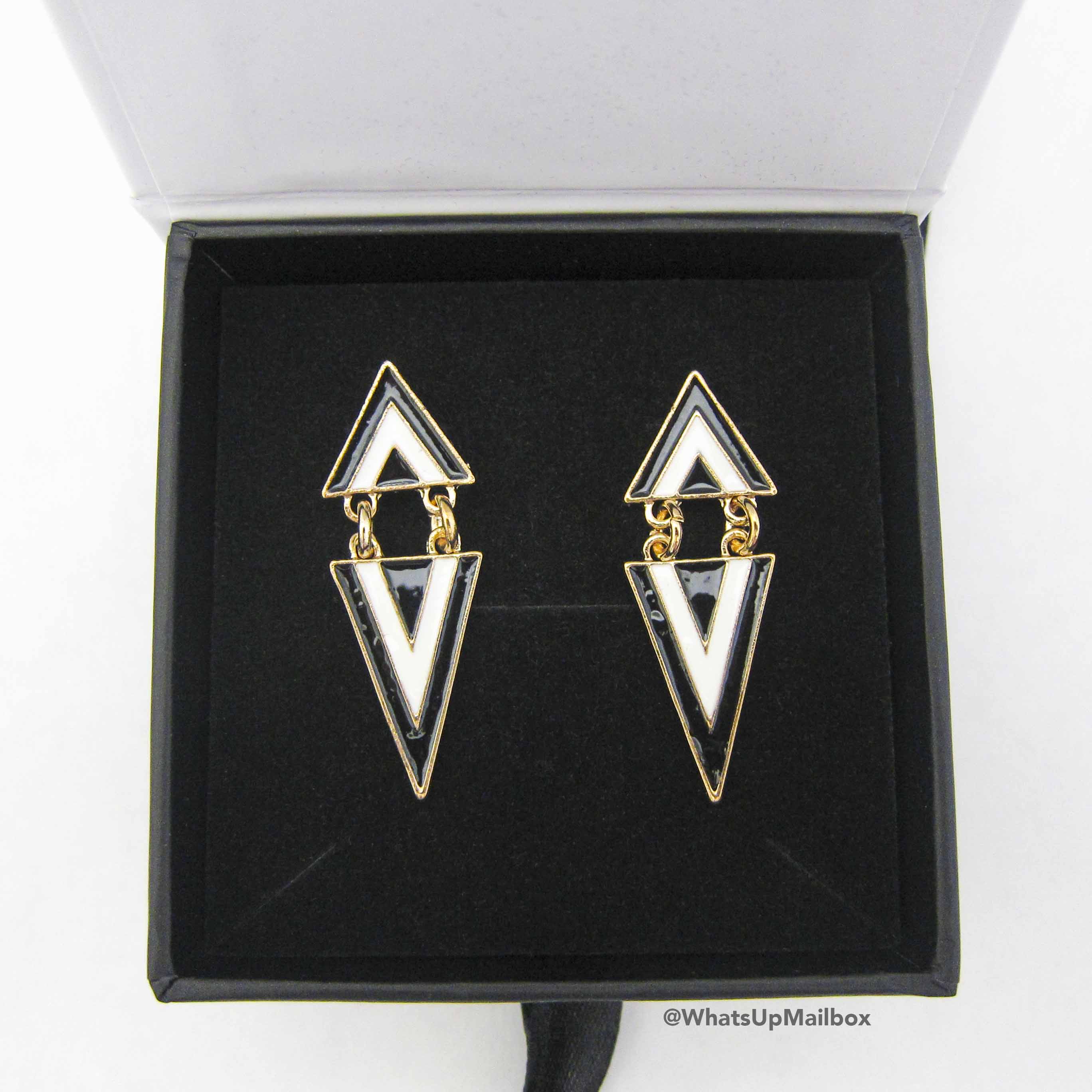 Cate & Chloe Lucia Gifted Triangle Gold Drop Earrings