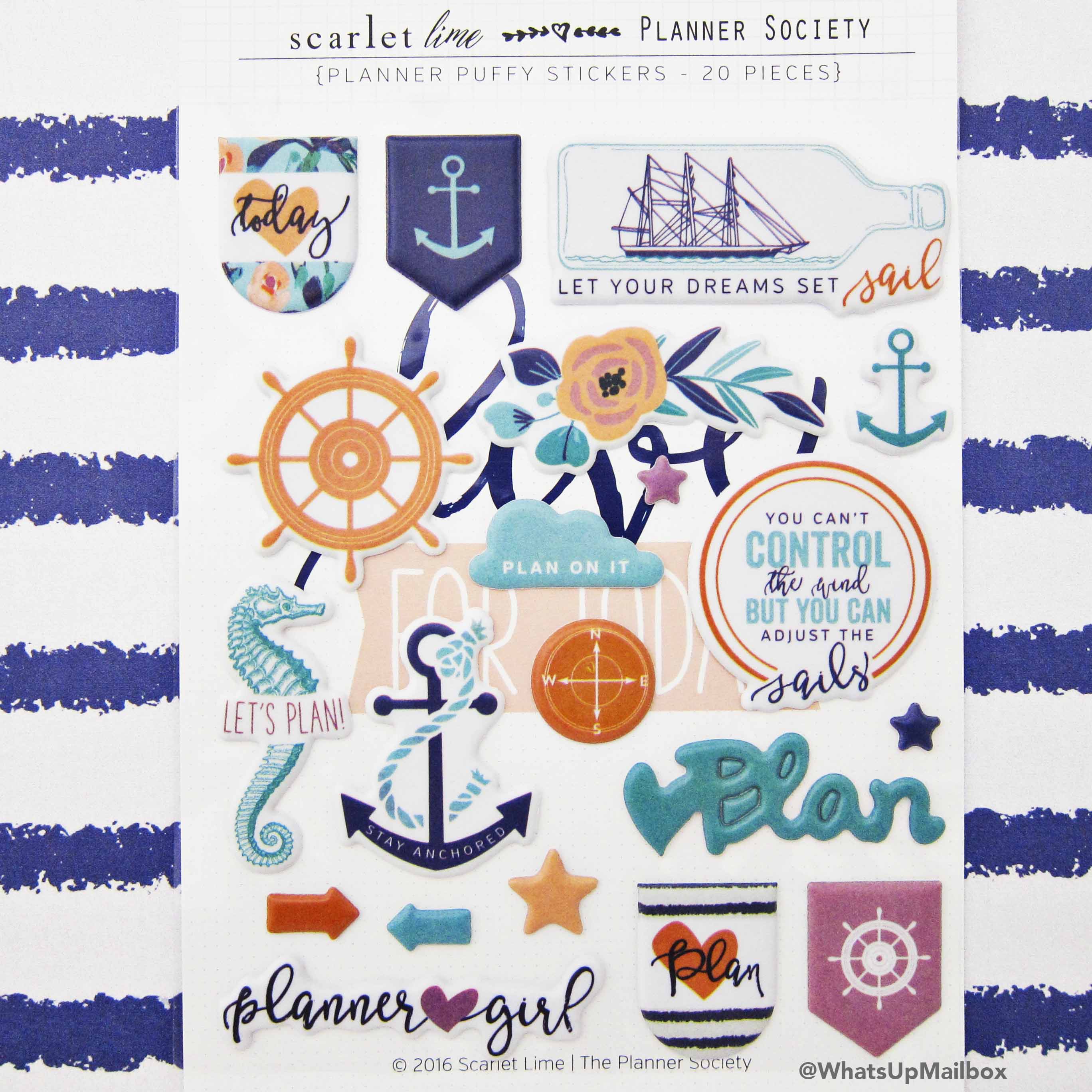 The Planner Society August 2016 Puffy Stickers